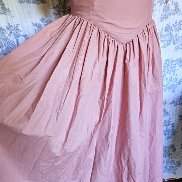 Size M Vintage 1980s Puff Sleeve Maxi Dress As Is - Picture 2 of 12